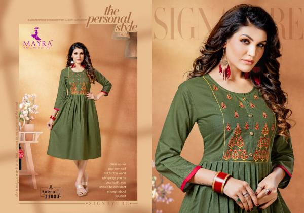 Mayra Aakruti Fancy Cotton Embroidery Kurti 